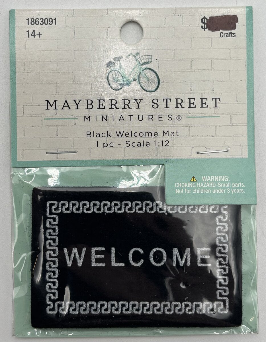 Mayberry Street 1863091 1:12 Black Welcome Mat