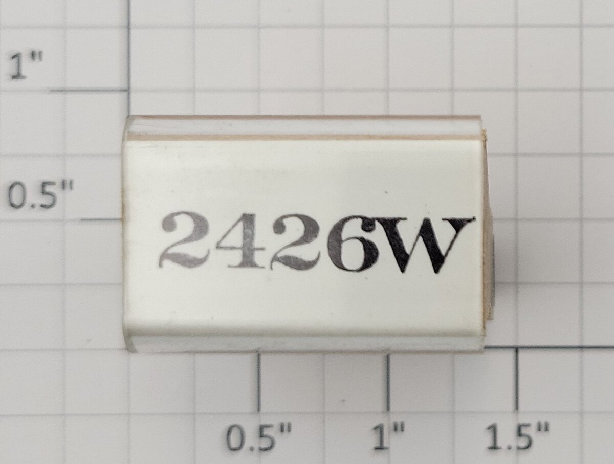 Lionel RS-2426W Tender Frame Underside Serif Rubber Stamp #2426W
