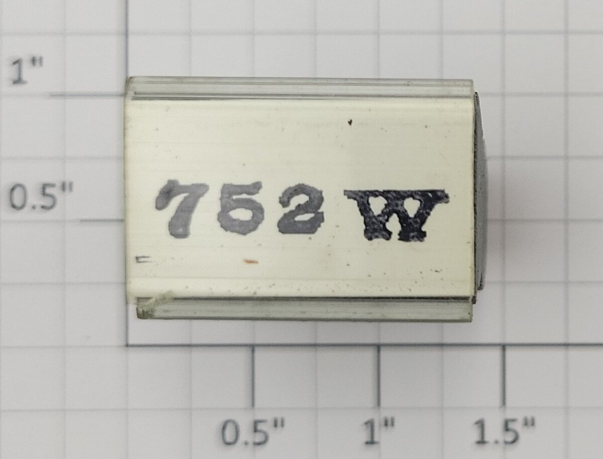 Lionel RS-752W Union Pacific Power Car Bold Serif Rubber Stamp #752W