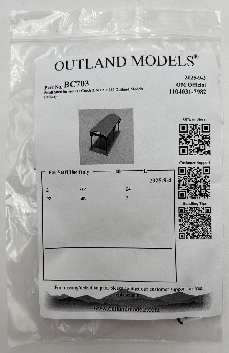 Outland Models BC703 Z Small Shed For Autos/Goods