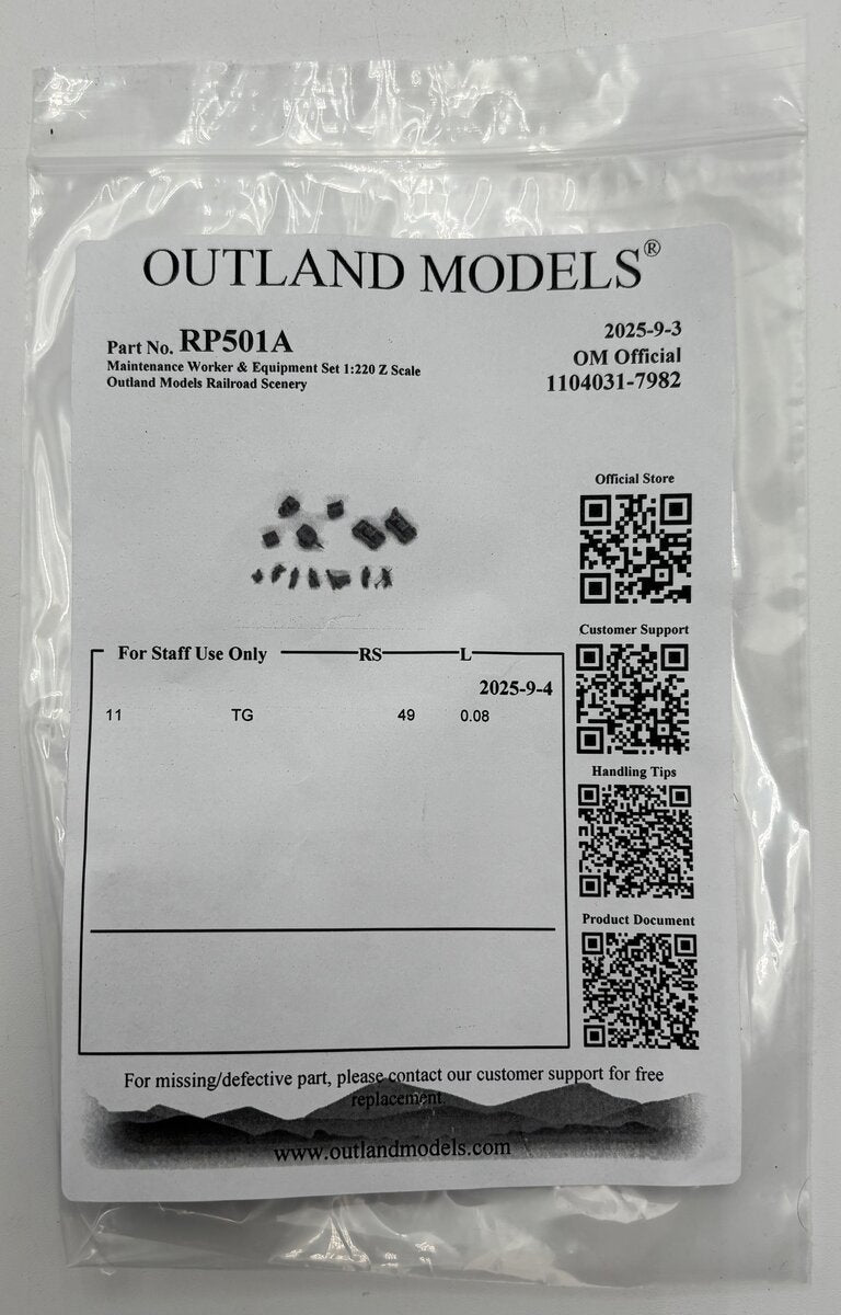 Outland Models RP501A Z Maintenance Worker & Equipment Set