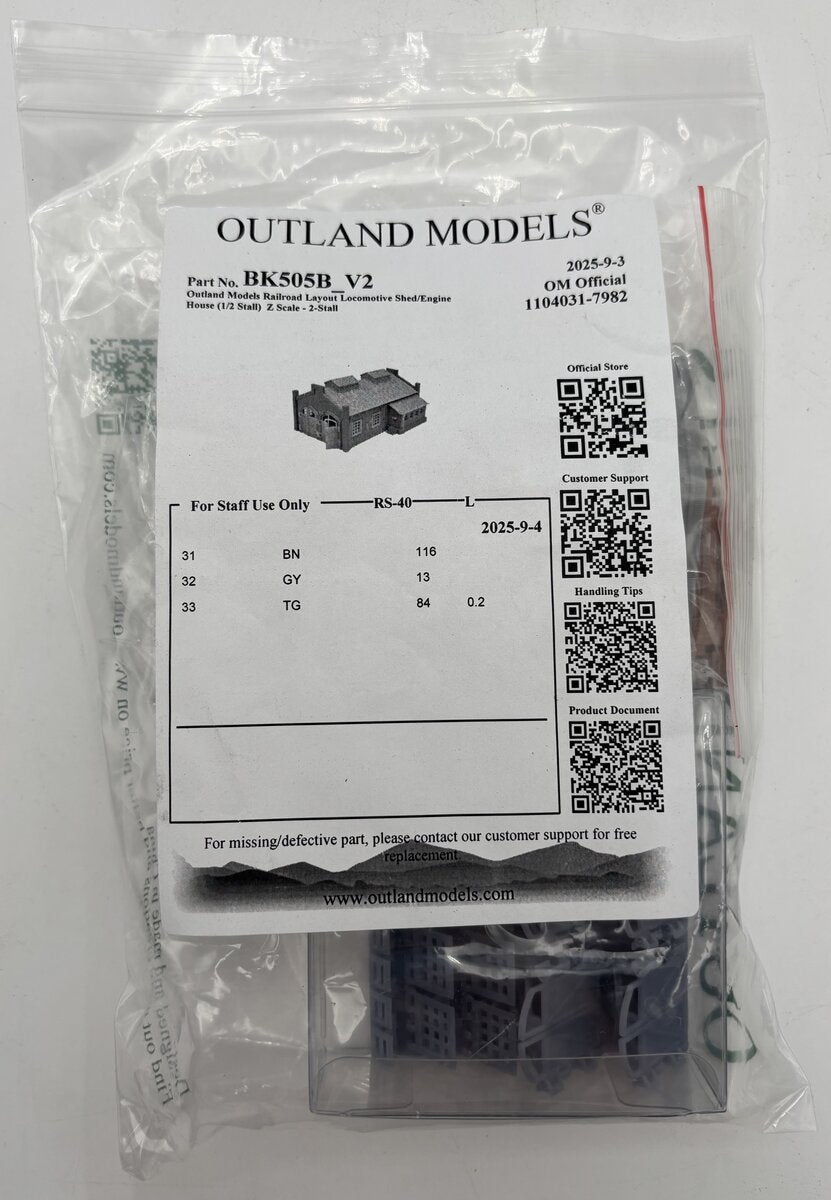 Outland Models BK505B_V2 Z Locomotive Shed/Engine House Kit