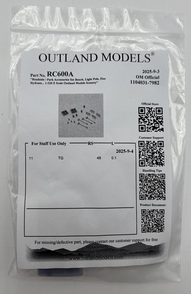 Outland Models RC600A Z Roadside/Park Accessories Set