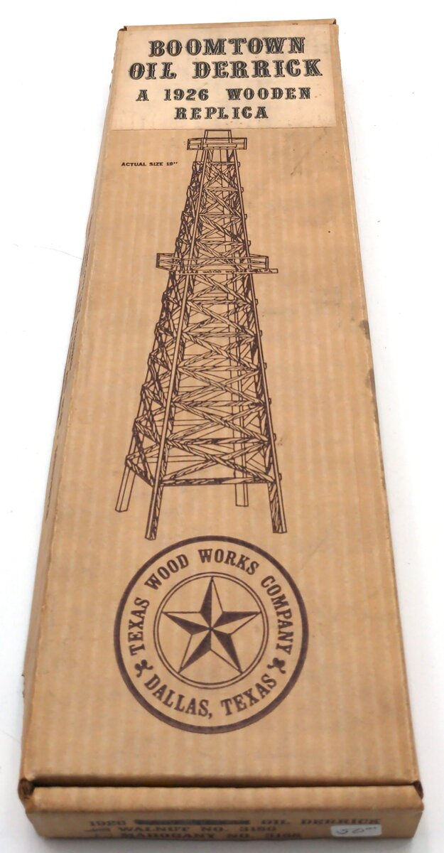 Texas Wood Works Co. 3186 Boomtown Oil Derrick 1926 Wooden Replica Walnut