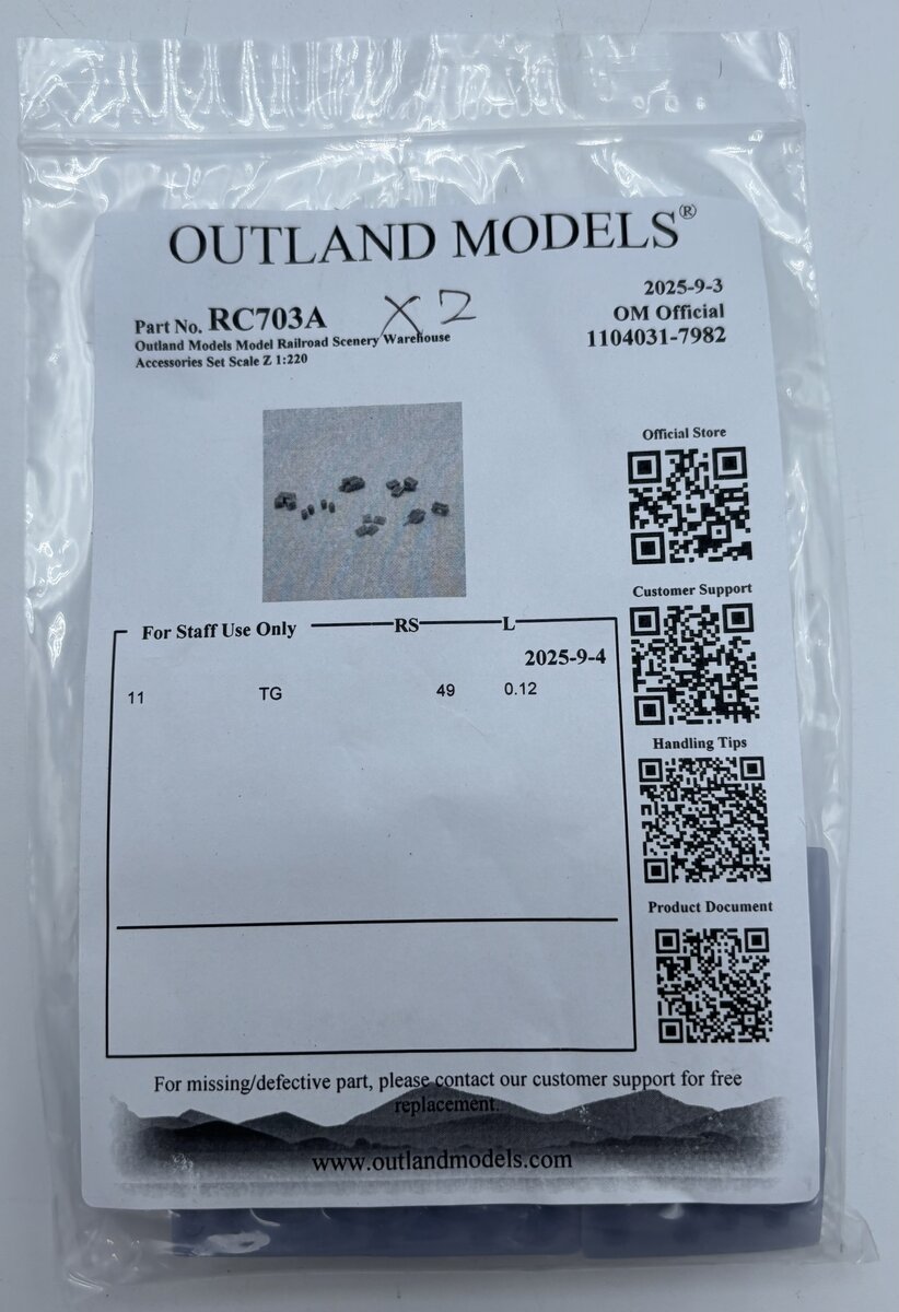 Outland Models RC703A Z Warehouse Accessories Set (Set of 2)