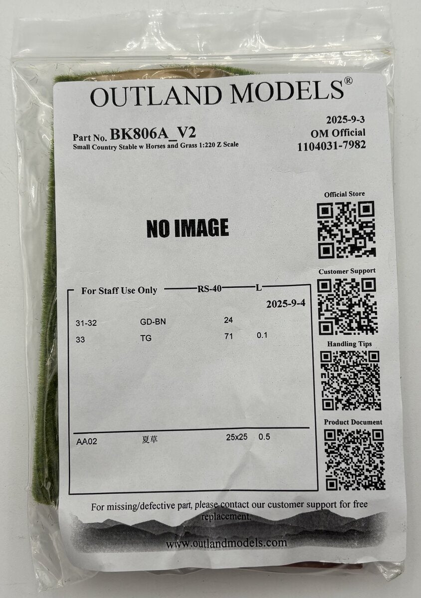 Outland Models BK806A_V2 Z Small Country Stable w/Horses & Grass