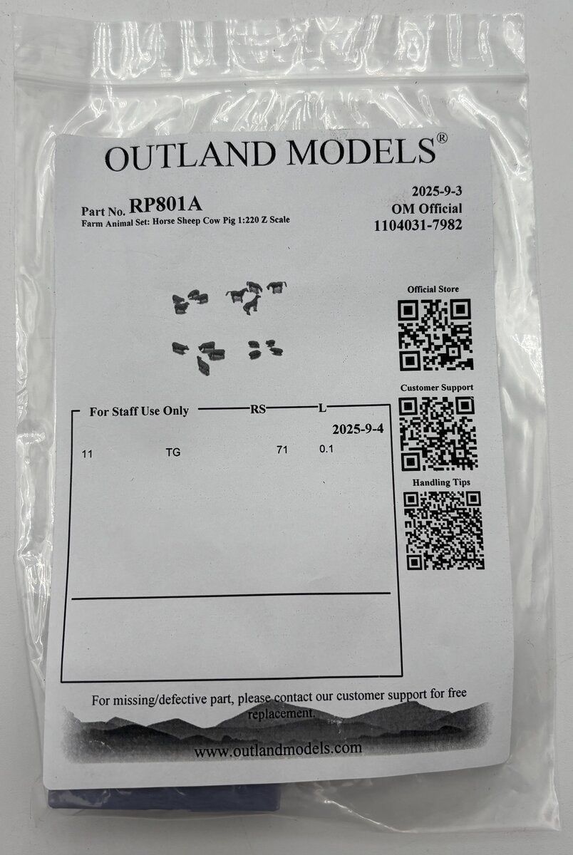 Outland Models RP801A Z Farm Animal Set