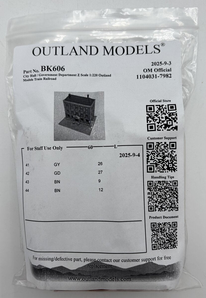 Outland Models BK606 Z City Hall/Government Department Kit