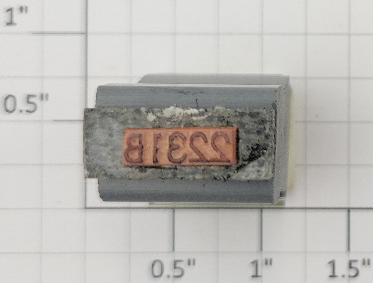 Lionel RS-2231B Tender Frame Underside Rubber Stamp #2231B