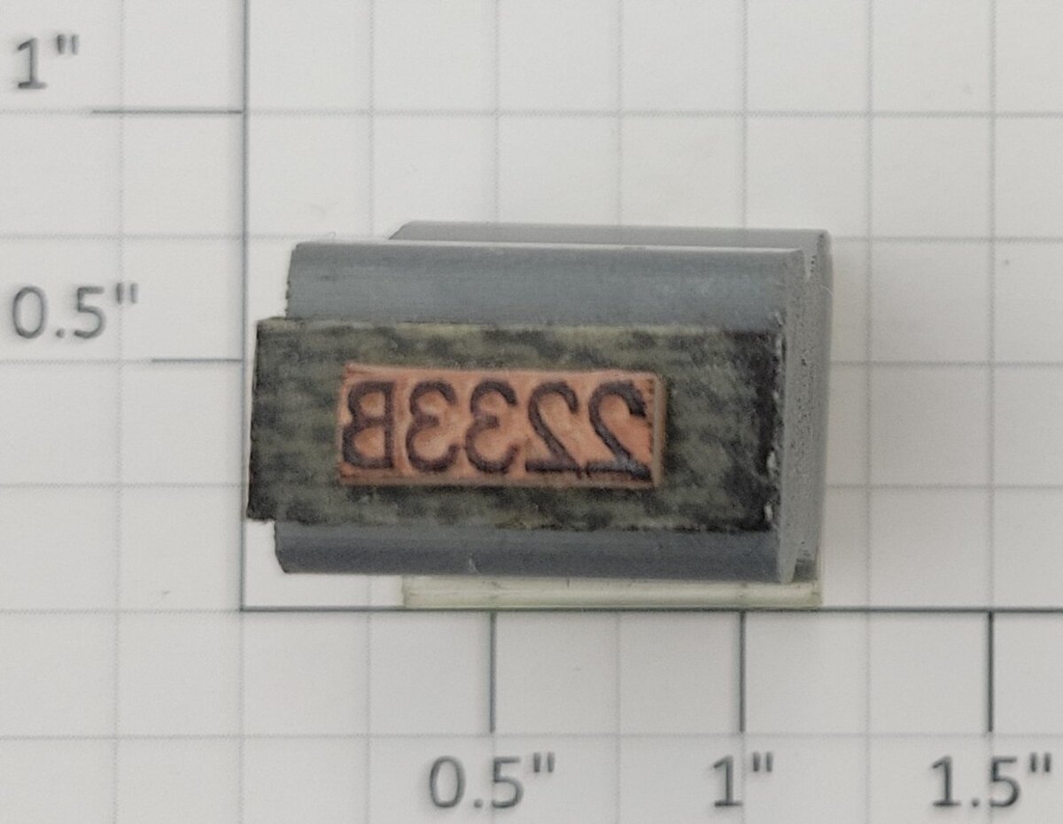 Lionel RS-2233B Tender Frame Underside Rubber Stamp #2233B