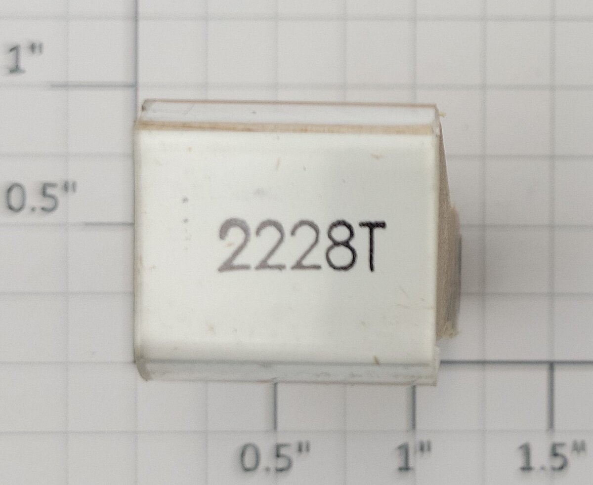 Lionel RS-2228T Tender Frame Underside Rubber Stamp #2228T