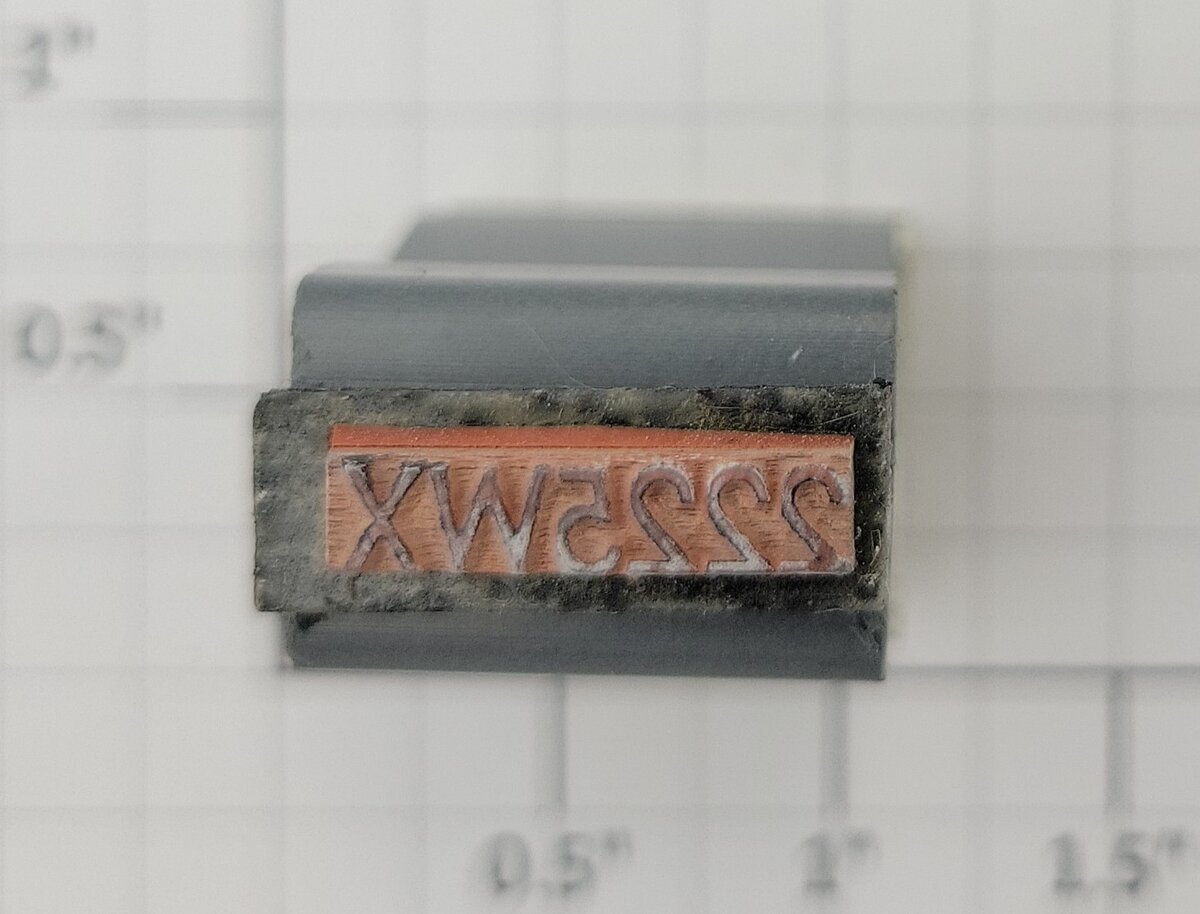 Lionel RS-2225WX Tender Frame Underside Rubber Stamp #2225WX