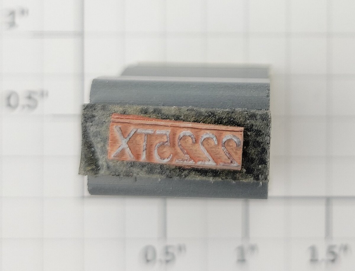Lionel RS-2225TX Tender Frame Underside Rubber Stamp #2225TX