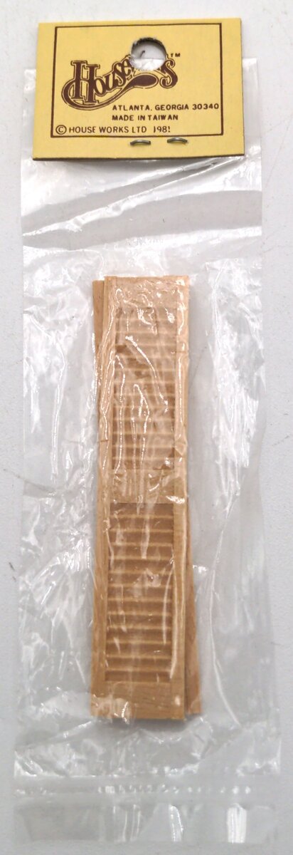 Houseworks H5025 1:24 Scale Unfinished Wooden Window Shutters 2.5" x .50"