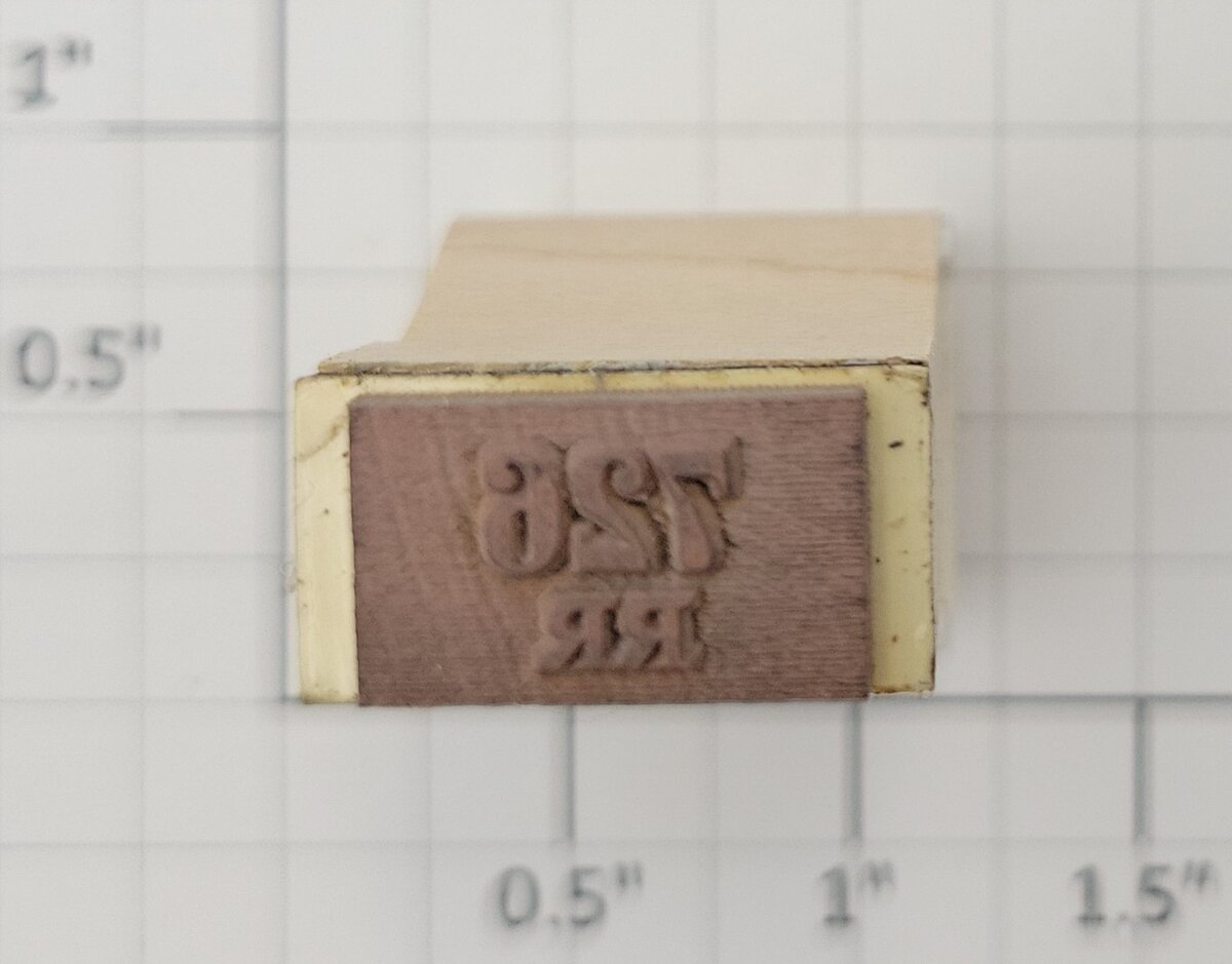 Lionel RS-726RR Steam Locomotive Rubber Stamp #726RR