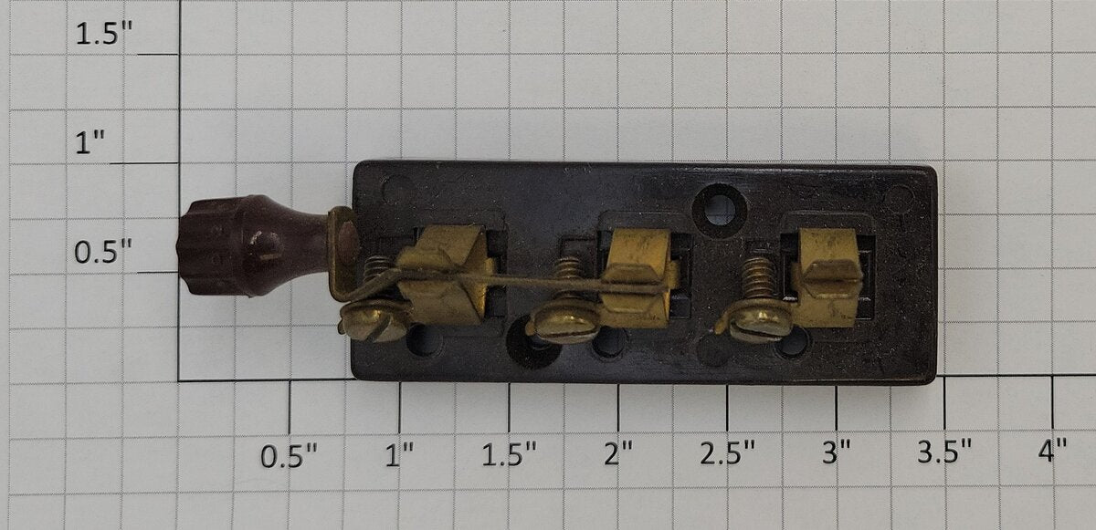 Rodale 1019-1 O Gauge Vintage SPDT Knife Switch with Plastic Base