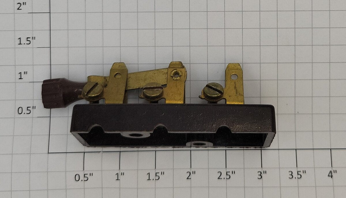 Rodale 1019-1 O Gauge Vintage SPDT Knife Switch with Plastic Base