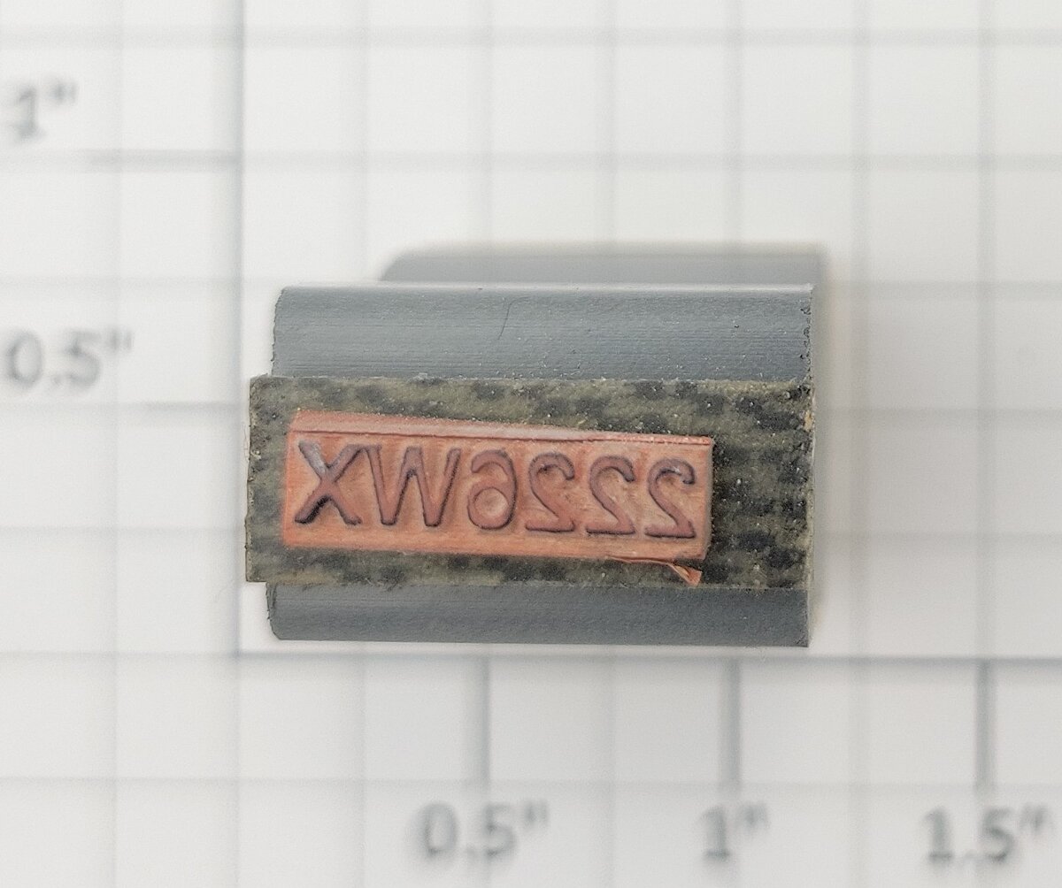 Lionel RS-2226WX Tender Frame Underside Rubber Stamp #2226WX