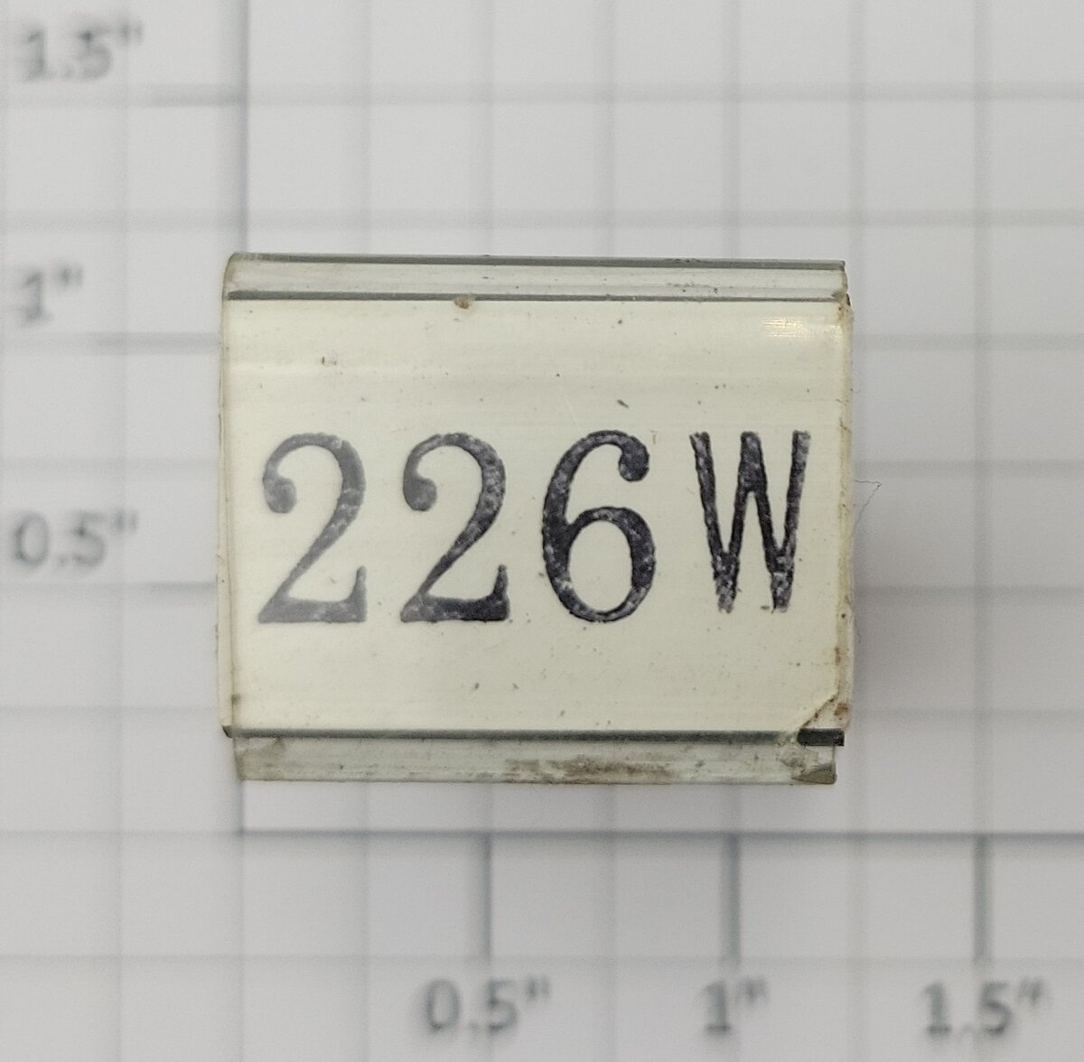 Lionel RS-226W Tender Frame Underside Rubber Stamp #226W