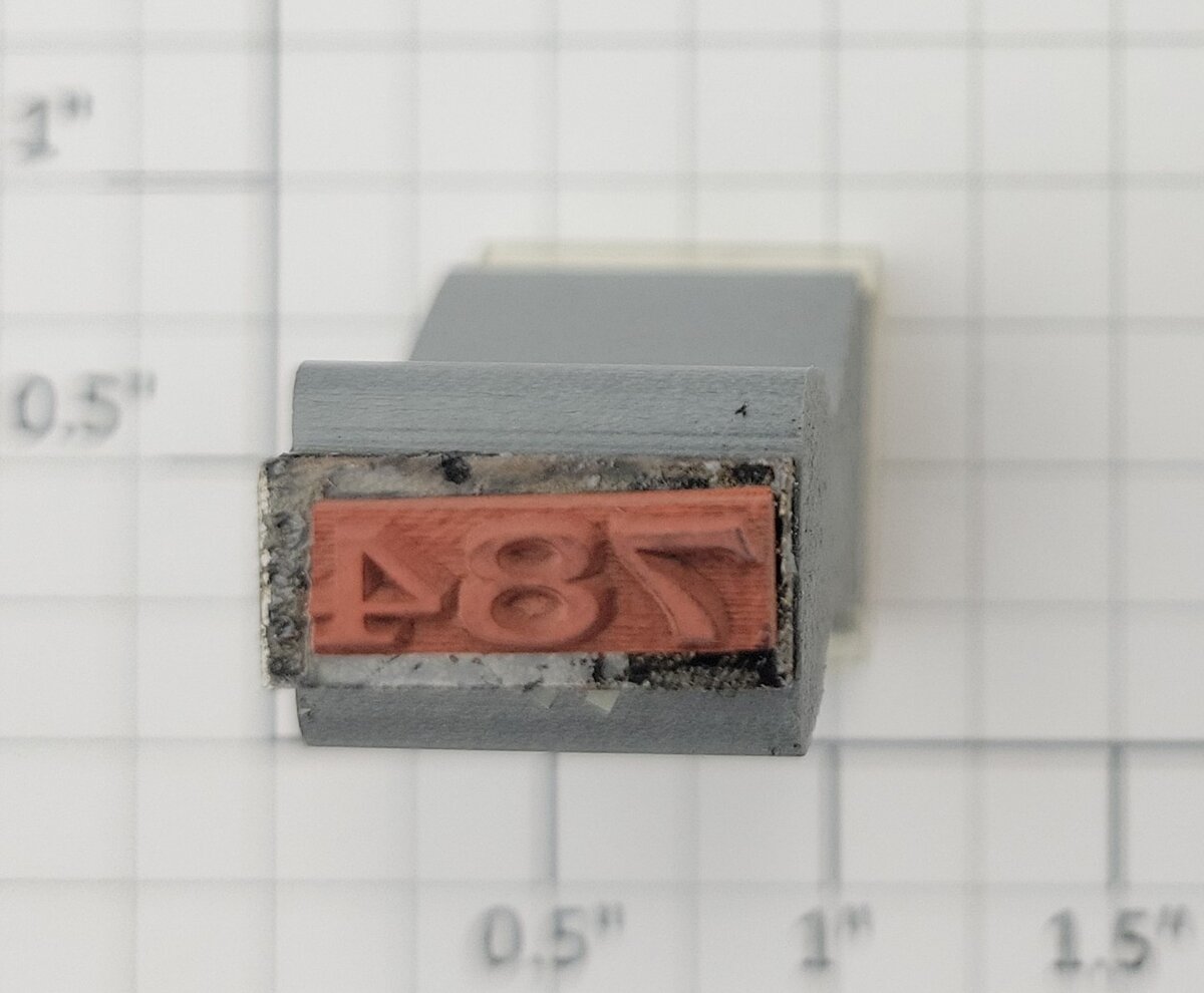Lionel RS-784 Streamlined Observation Car Thin Font Rubber Stamp #784