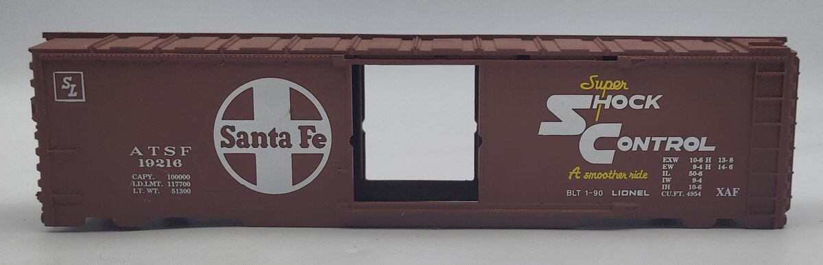 Lionel 19216-1 Brown Santa Fe Super Shock Control Boxcar Body Shell #19216