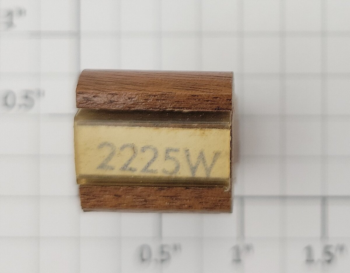 Lionel RS-2225W Tender Frame Underside Rubber Stamp #2225W