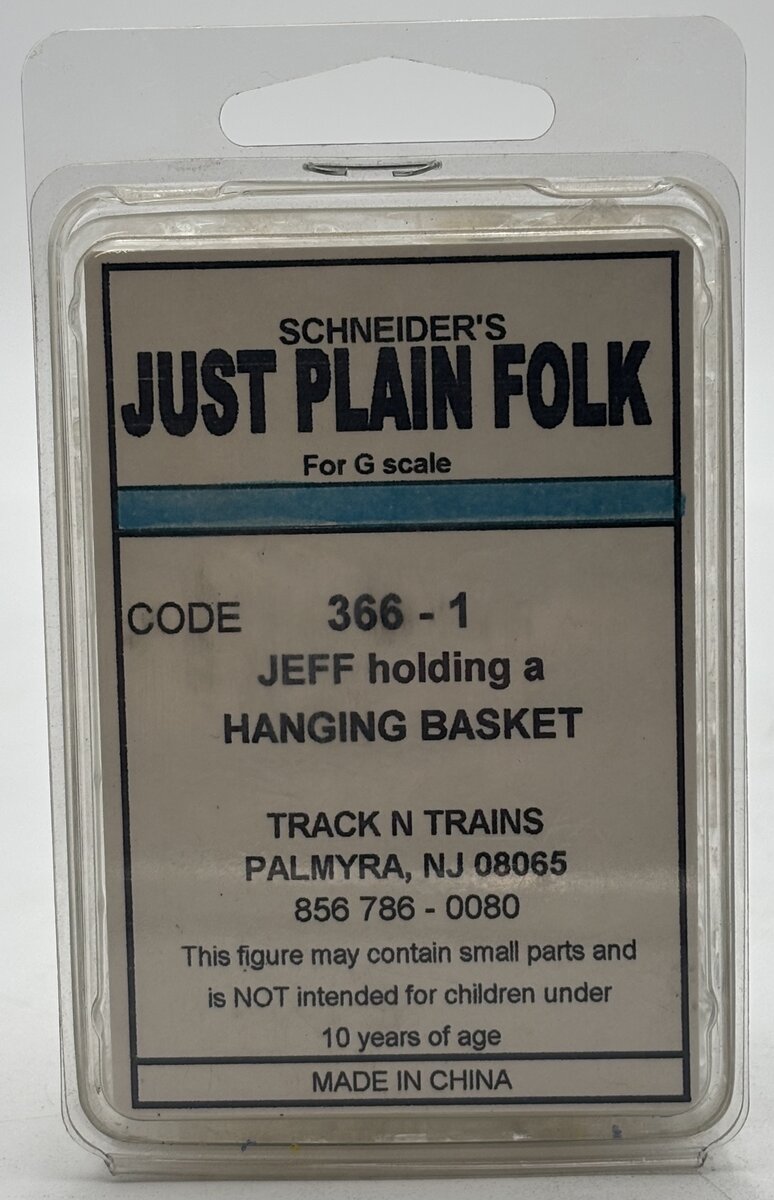 Just Plain Folk 366 G Jeff Holding A Hanging Basket Figure