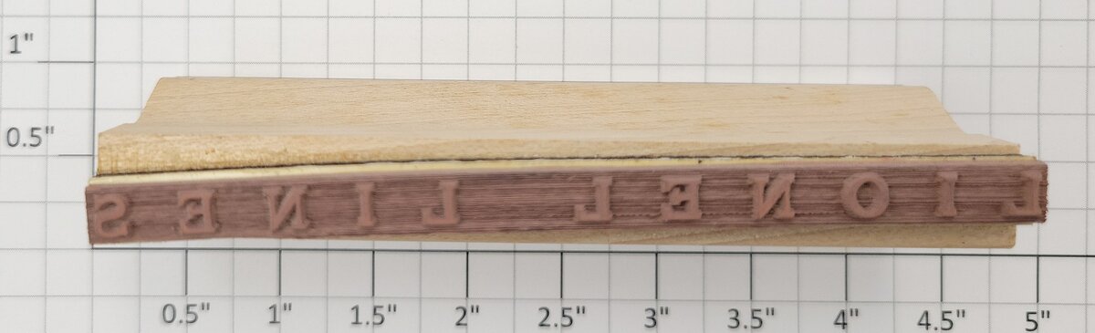 Lionel RS-LL2 "Lionel Lines" Prewar Roman Serif Style Rubber Stamp