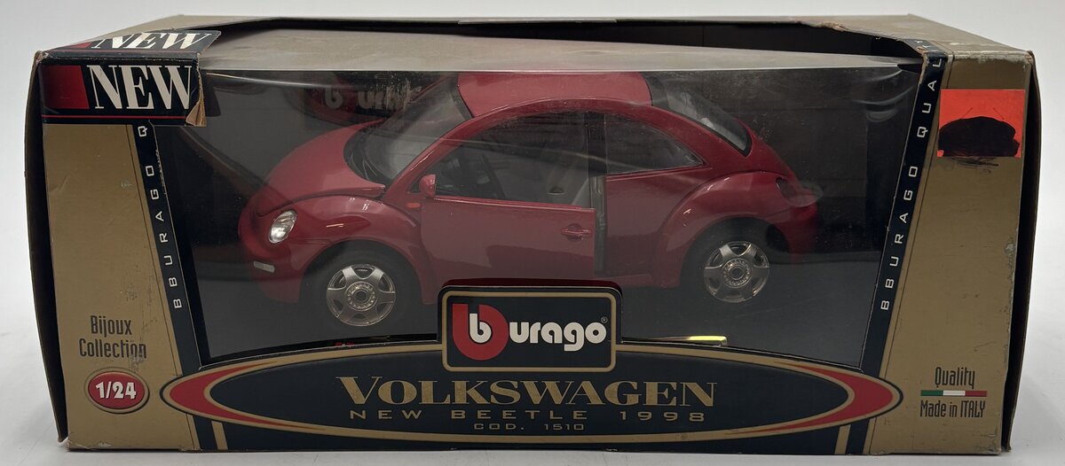 Burago 1510 1:24 Red 1998 Volkswagen New Beetle