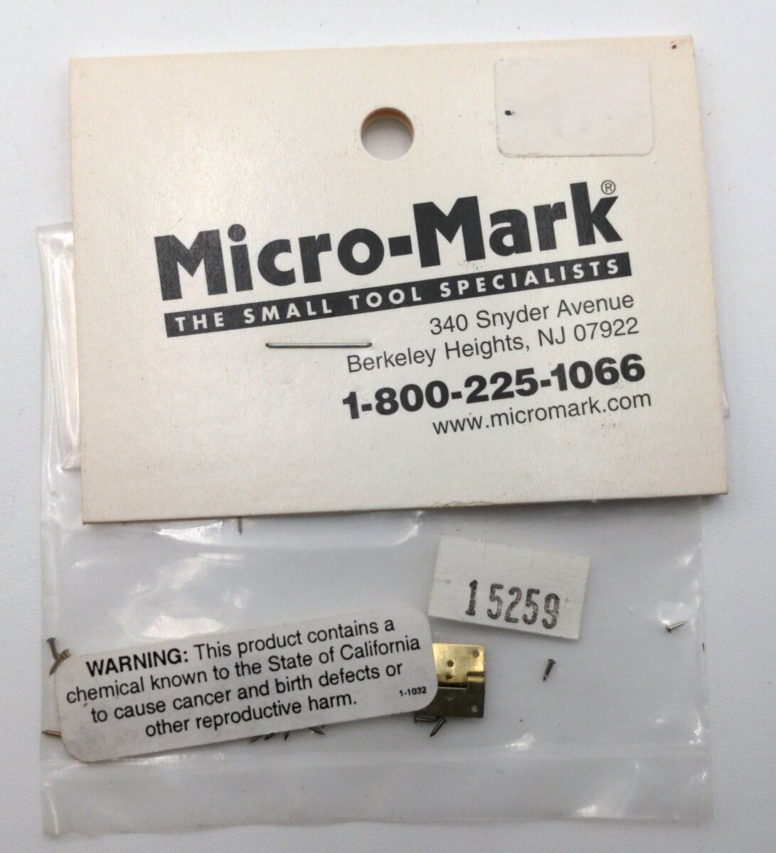 Micro-Mark 15259 Micro-Mark Solid Brass Miniature Butt Hinges (Pack of 4)
