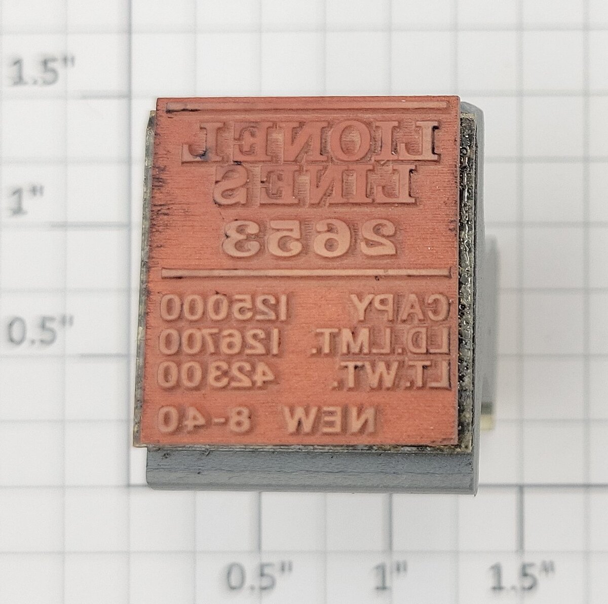 Lionel RS-LL2653 "Lionel Lines 2653" Freight Block Serif Rubber Stamp