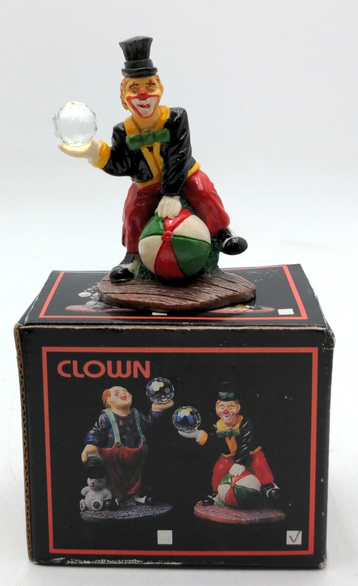KG Resin Clown Figure with Crystal Ball