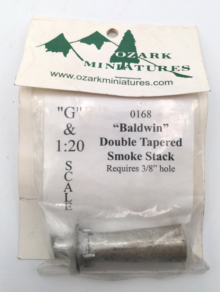 Ozark Miniatures 0168 G & 1:20 Scale Baldwin Double Tapered Smoke Stack