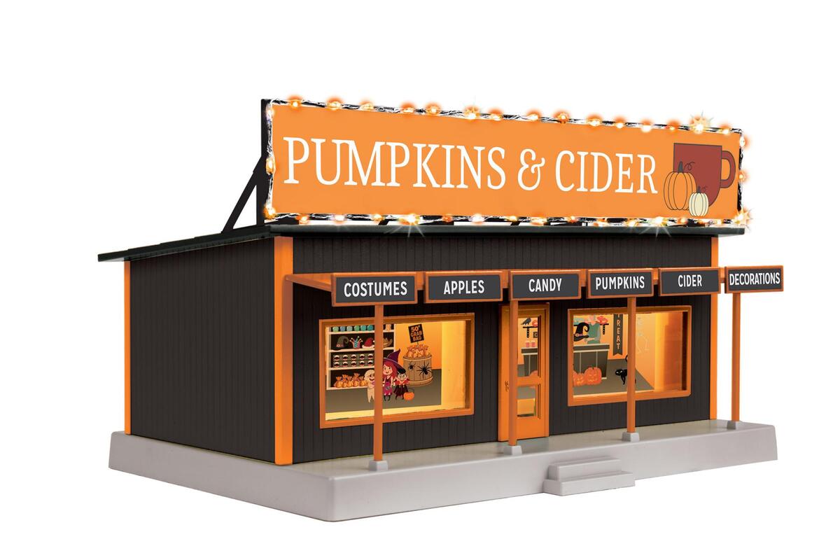 MTH 30-90758 O Pumpkin & Cider Road Side Stand W/ Operating Halloween Lights
