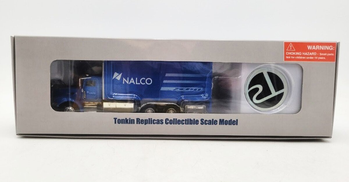 Tonkin 3930 1:53 Scale Blue Nalco Day Cab Truck Peterbilt 386 Delivery Truck