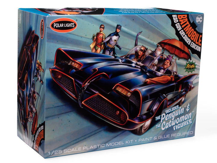 Polar Lights 998 1:25 1966 Batmobile with Catwoman and Penguin Figure Model Kit
