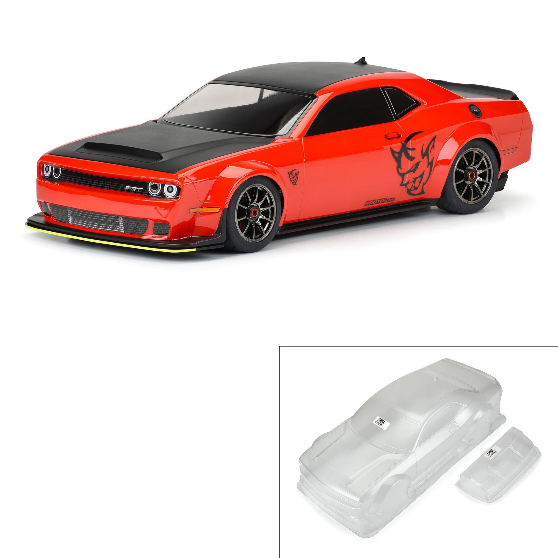 Protoform 158600 1:7 ARRMA Infraction 6S Dodge Challenger SRT Demon Clear Body