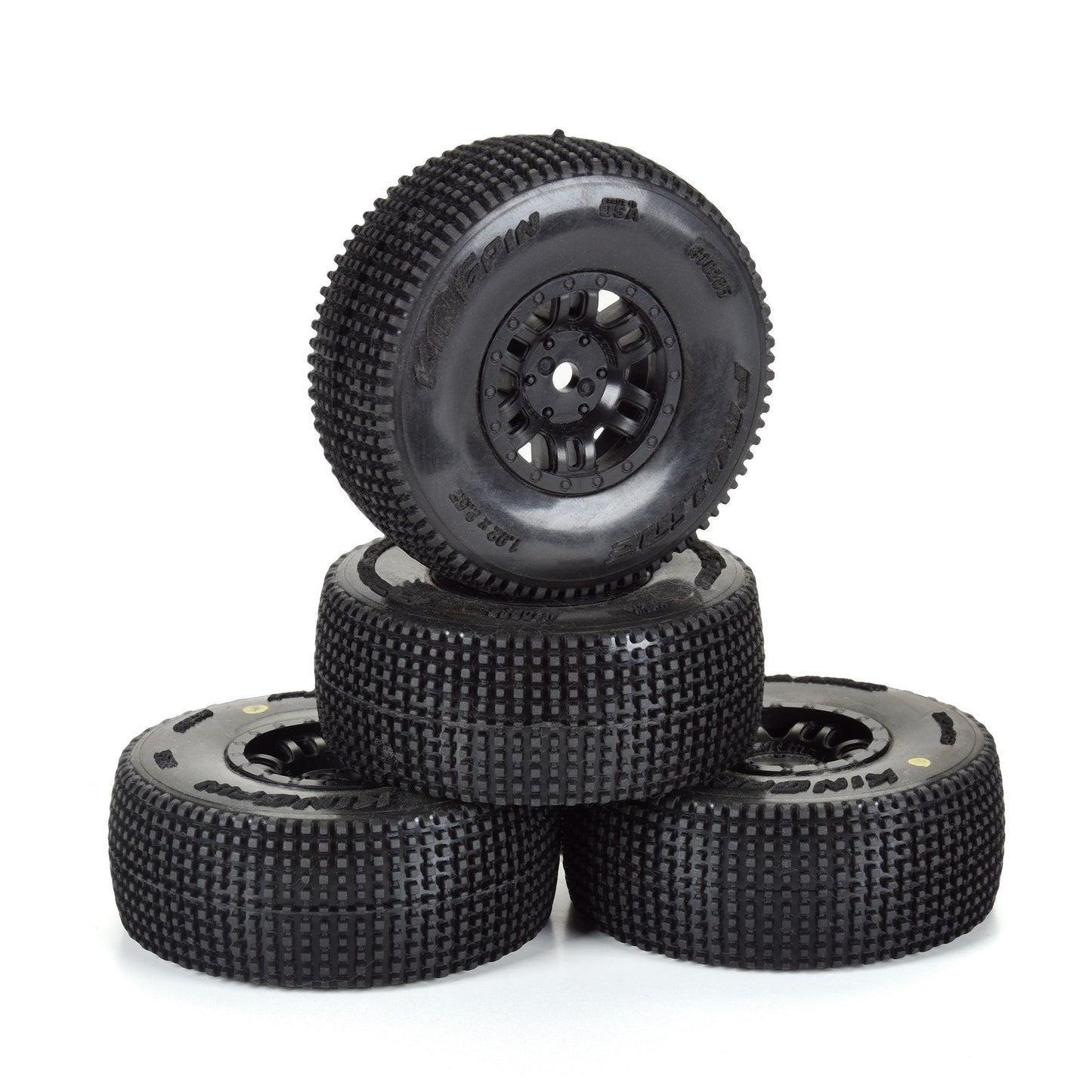 Pro-Line Racing 1028510 1:16 King Pin Front/Rear Tires MTD Black Split Six (4)
