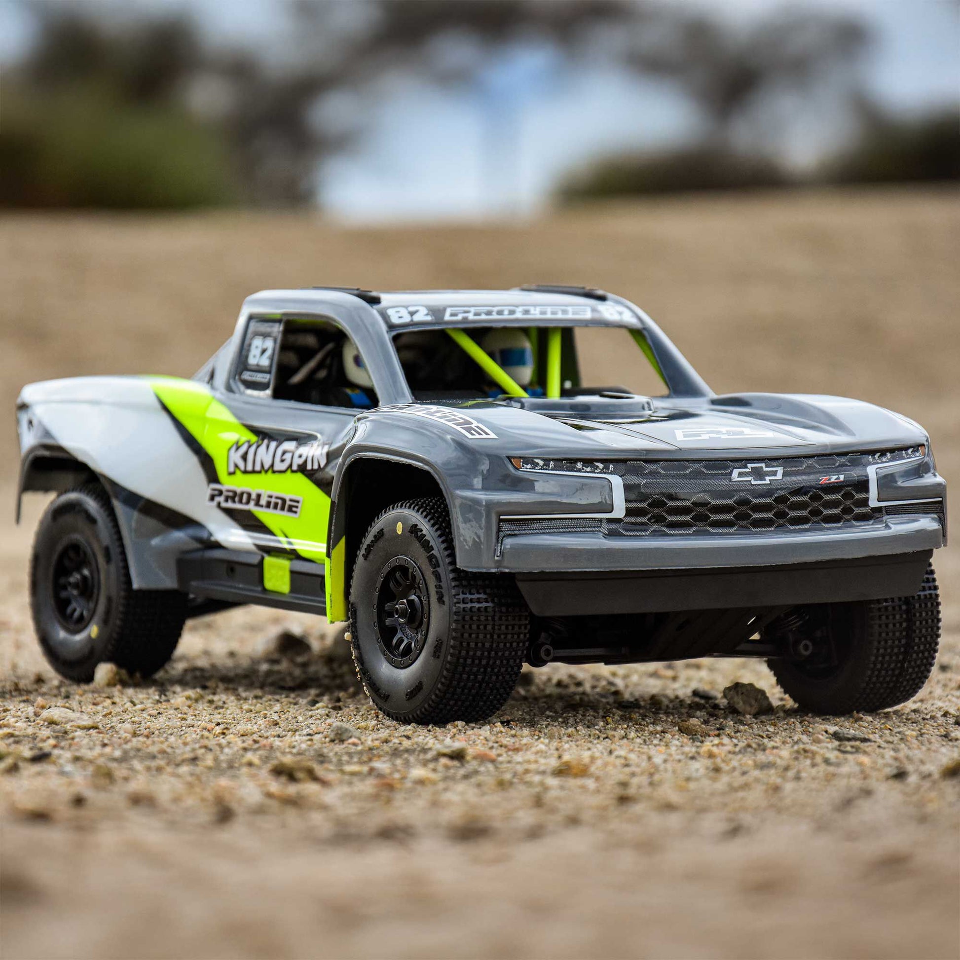 Pro-Line Racing 1028510 1:16 King Pin Front/Rear Tires MTD Black Split Six (4)