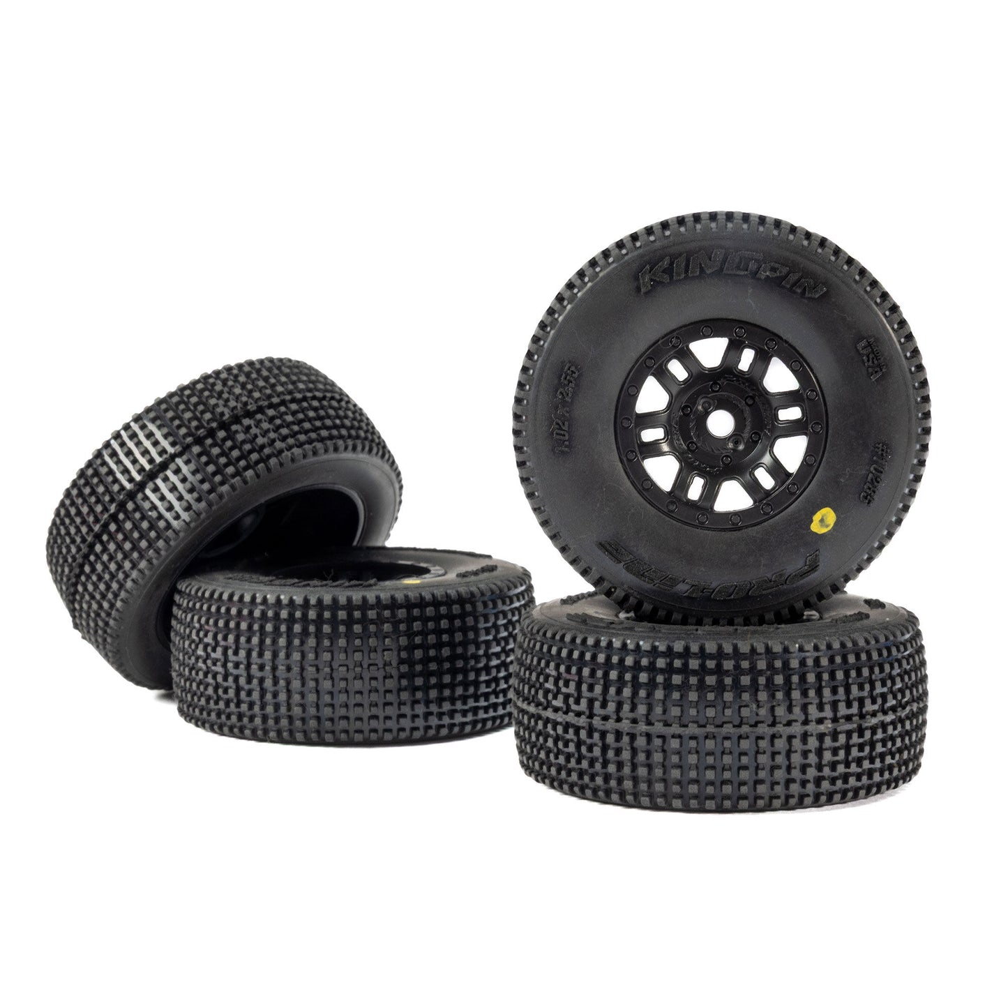 Pro-Line Racing 1028510 1:16 King Pin Front/Rear Tires MTD Black Split Six (4)