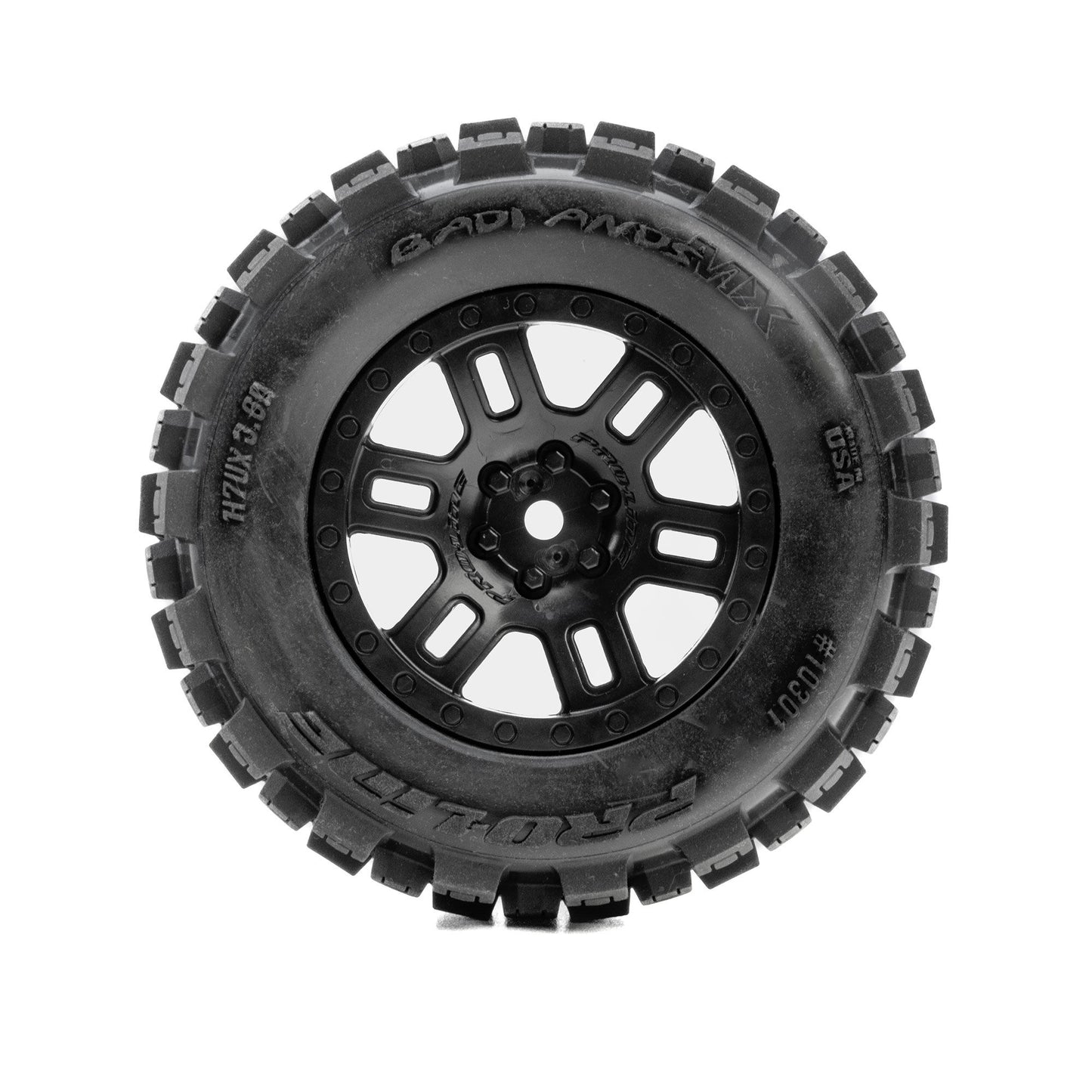 Pro-Line Racing 1030110 1:16 Badlands F/R Tires MTD Black Split Six (Pack of 2)