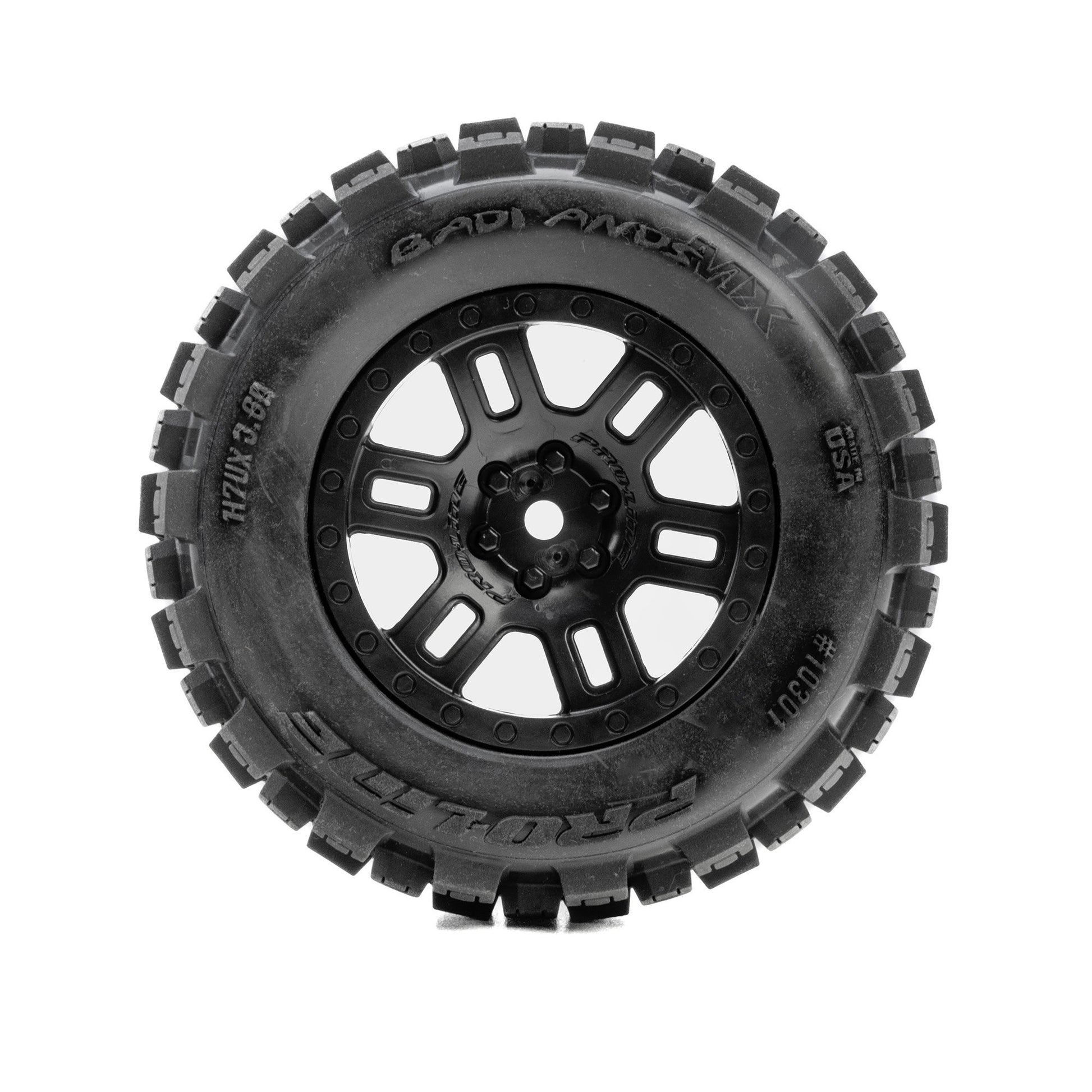 Pro-Line Racing 1030110 1:16 Badlands F/R Tires MTD Black Split Six (Pack of 2)