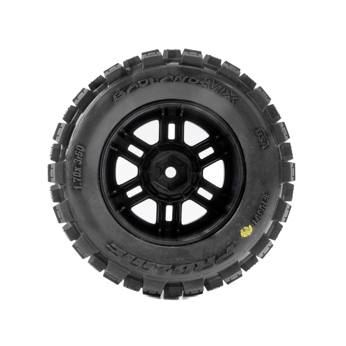 Pro-Line Racing 1030110 1:16 Badlands F/R Tires MTD Black Split Six (Pack of 2)