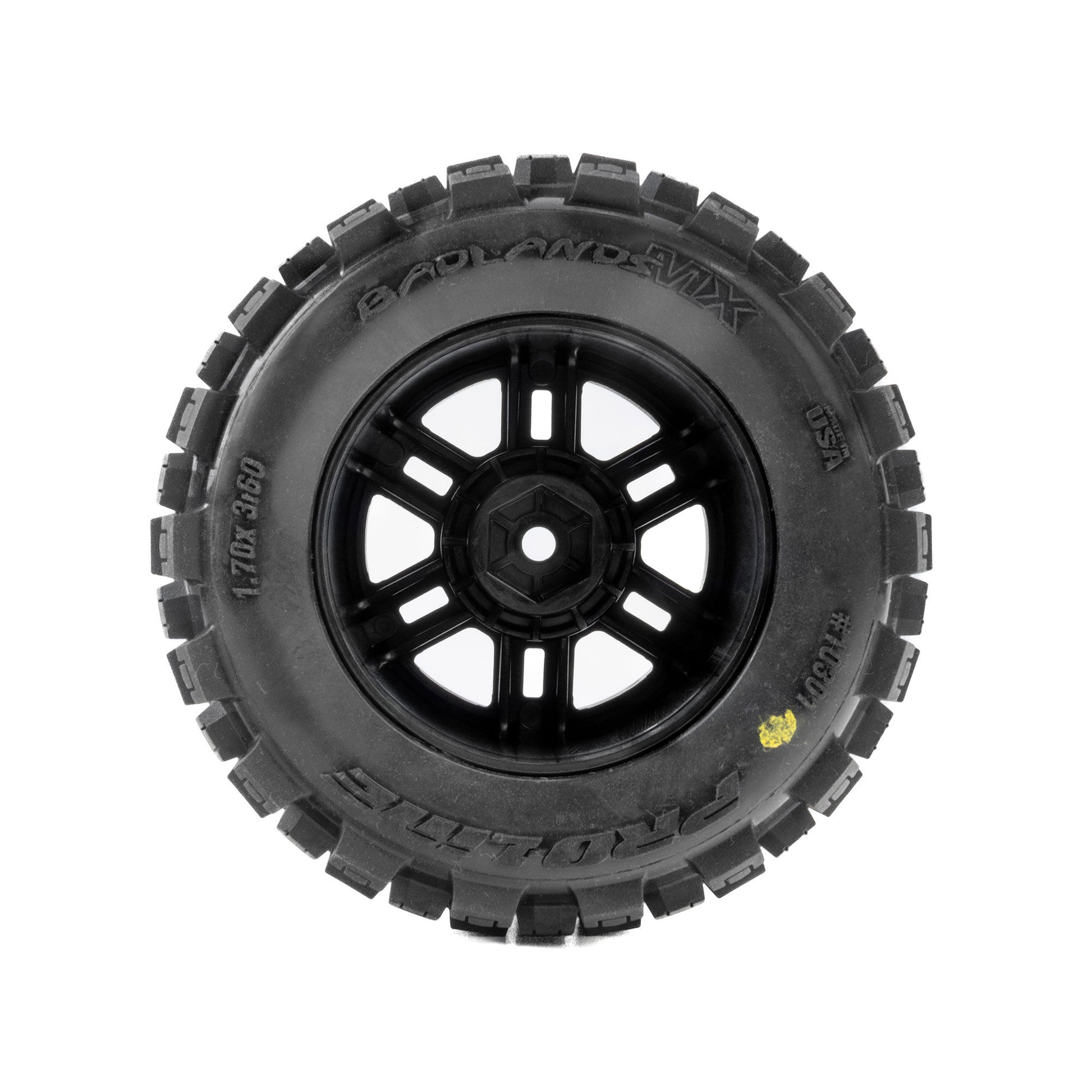 Pro-Line Racing 1030110 1:16 Badlands F/R Tires MTD Black Split Six (Pack of 2)