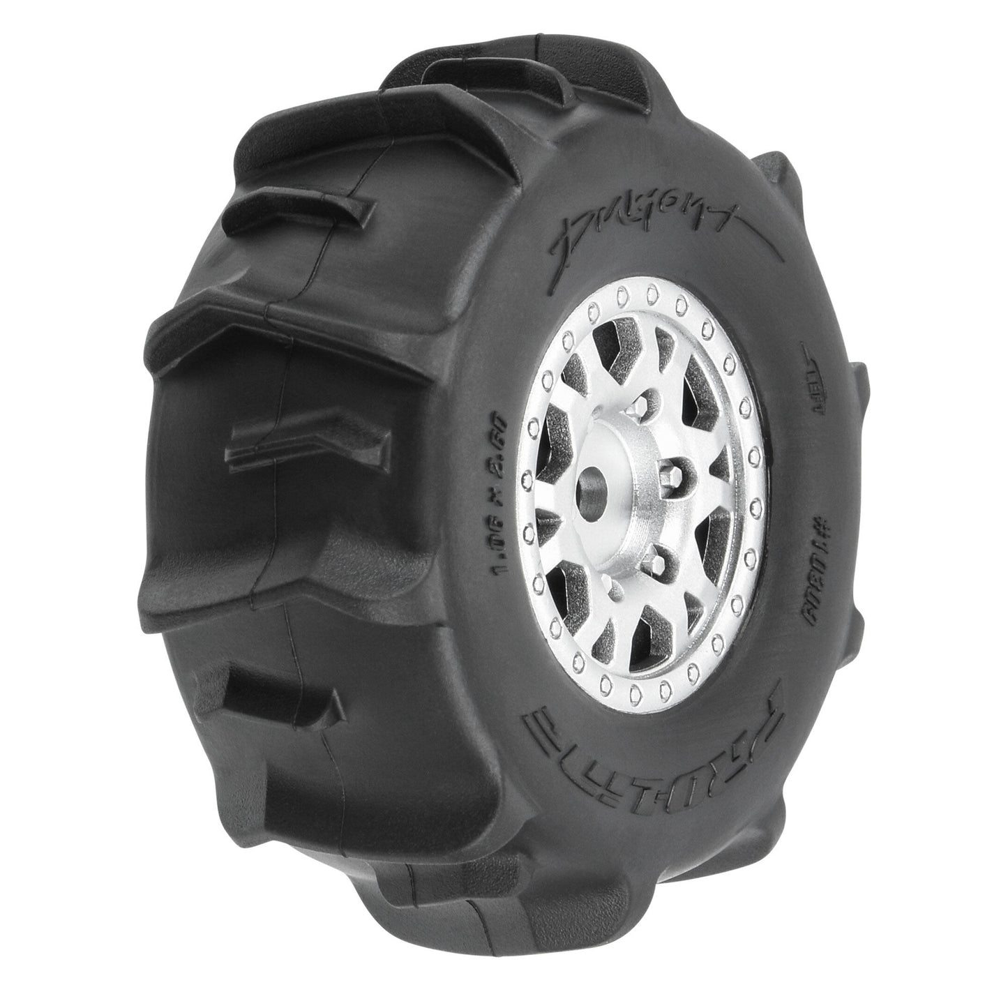 Pro-Line Racing 1030910 1:16 Dumont F/R Tires MTD Silver Impulse (Pack of 4)