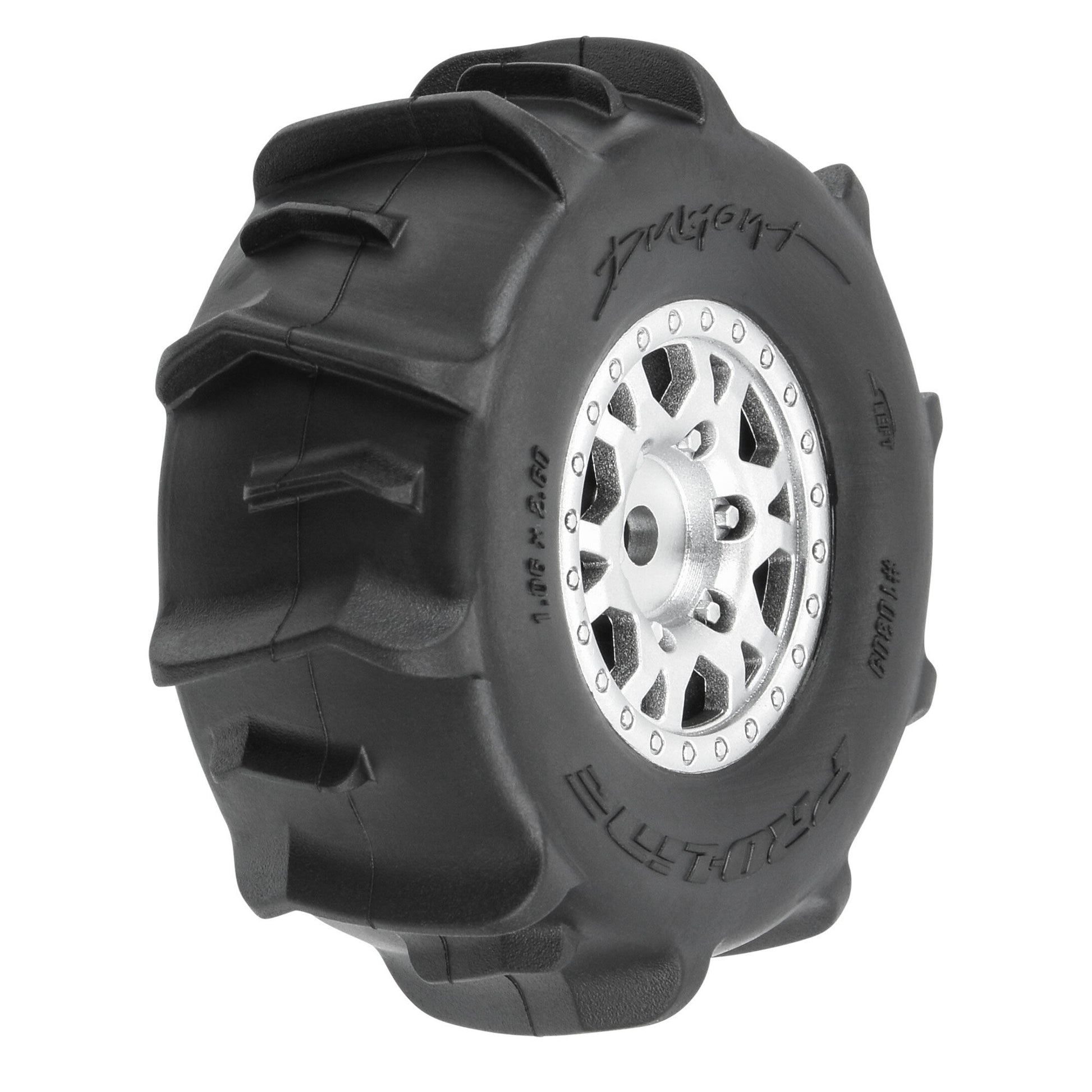 Pro-Line Racing 1030910 1:16 Dumont F/R Tires MTD Silver Impulse (Pack of 4)