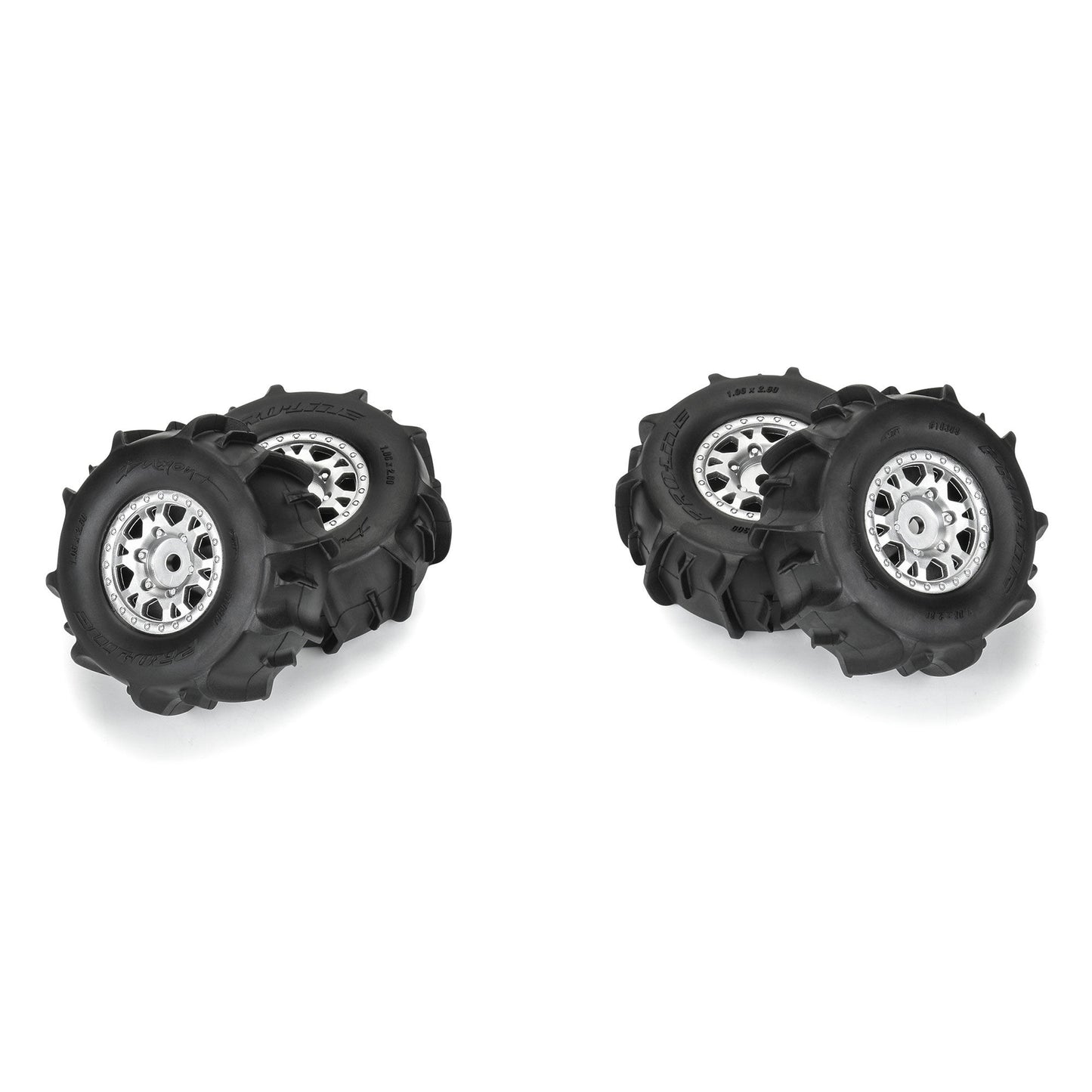 Pro-Line Racing 1030910 1:16 Dumont F/R Tires MTD Silver Impulse (Pack of 4)