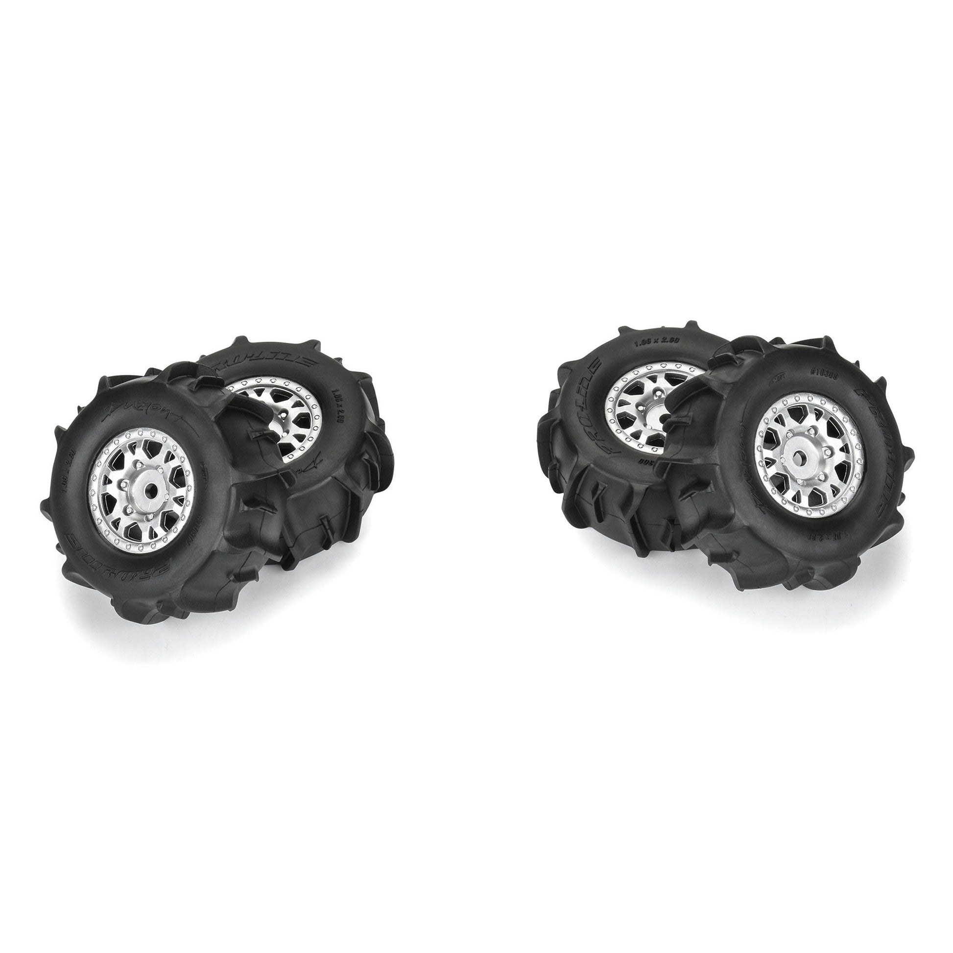 Pro-Line Racing 1030910 1:16 Dumont F/R Tires MTD Silver Impulse (Pack of 4)