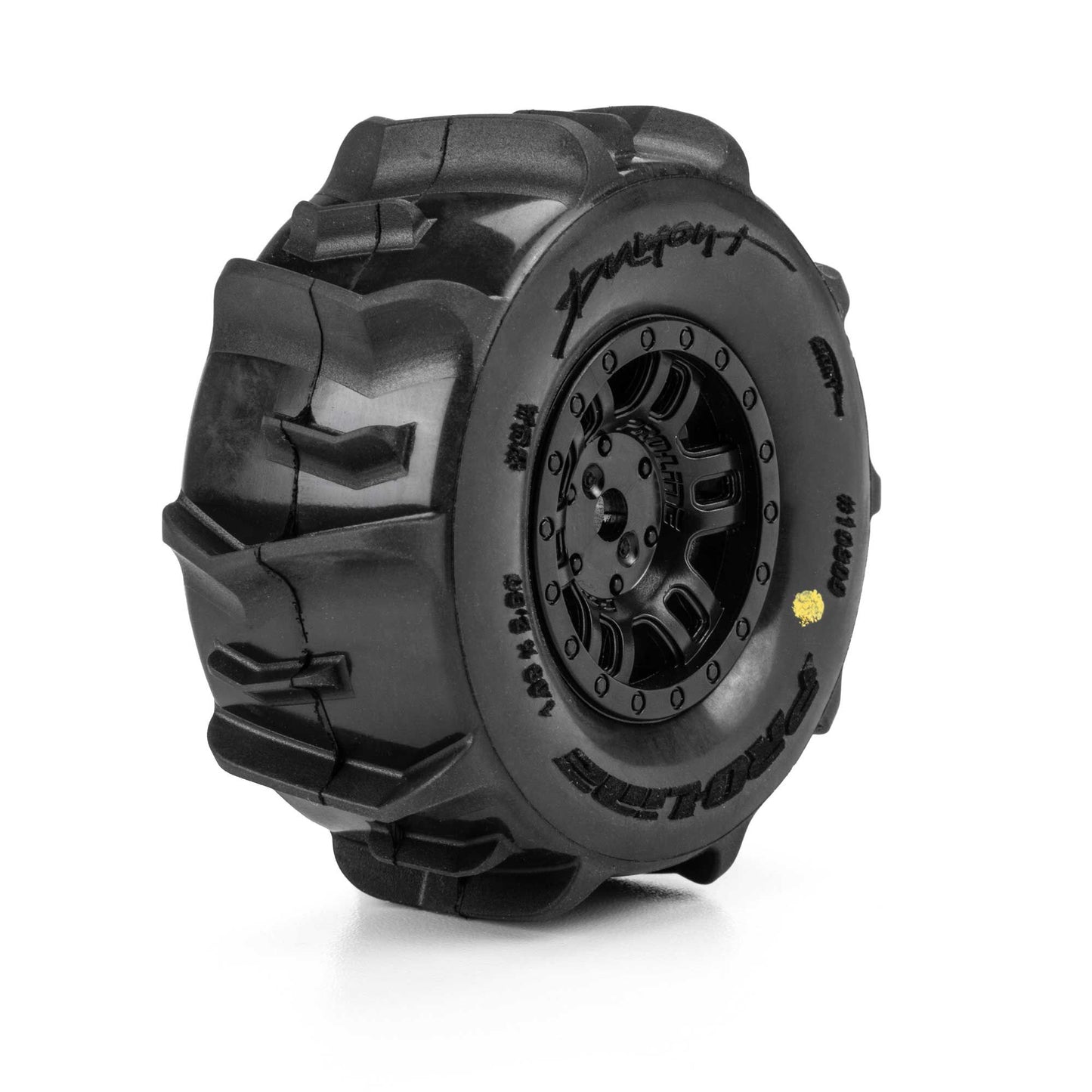 Pro-Line Racing PRO1030911 1:16 Dumont Paddle Tires Mounted 12mm Black Split Six