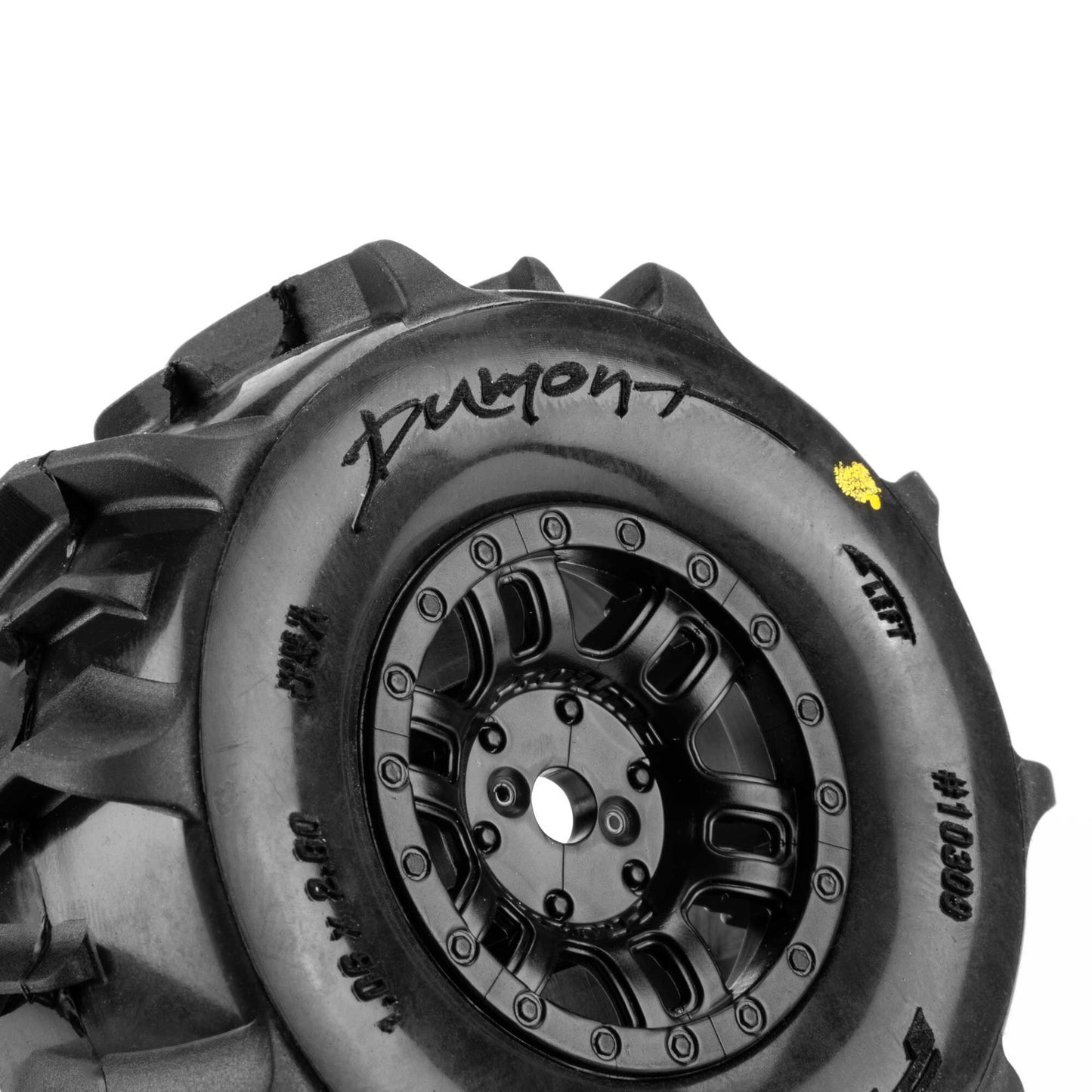 Pro-Line Racing PRO1030911 1:16 Dumont Paddle Tires Mounted 12mm Black Split Six